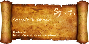 Szivák Ahmed névjegykártya